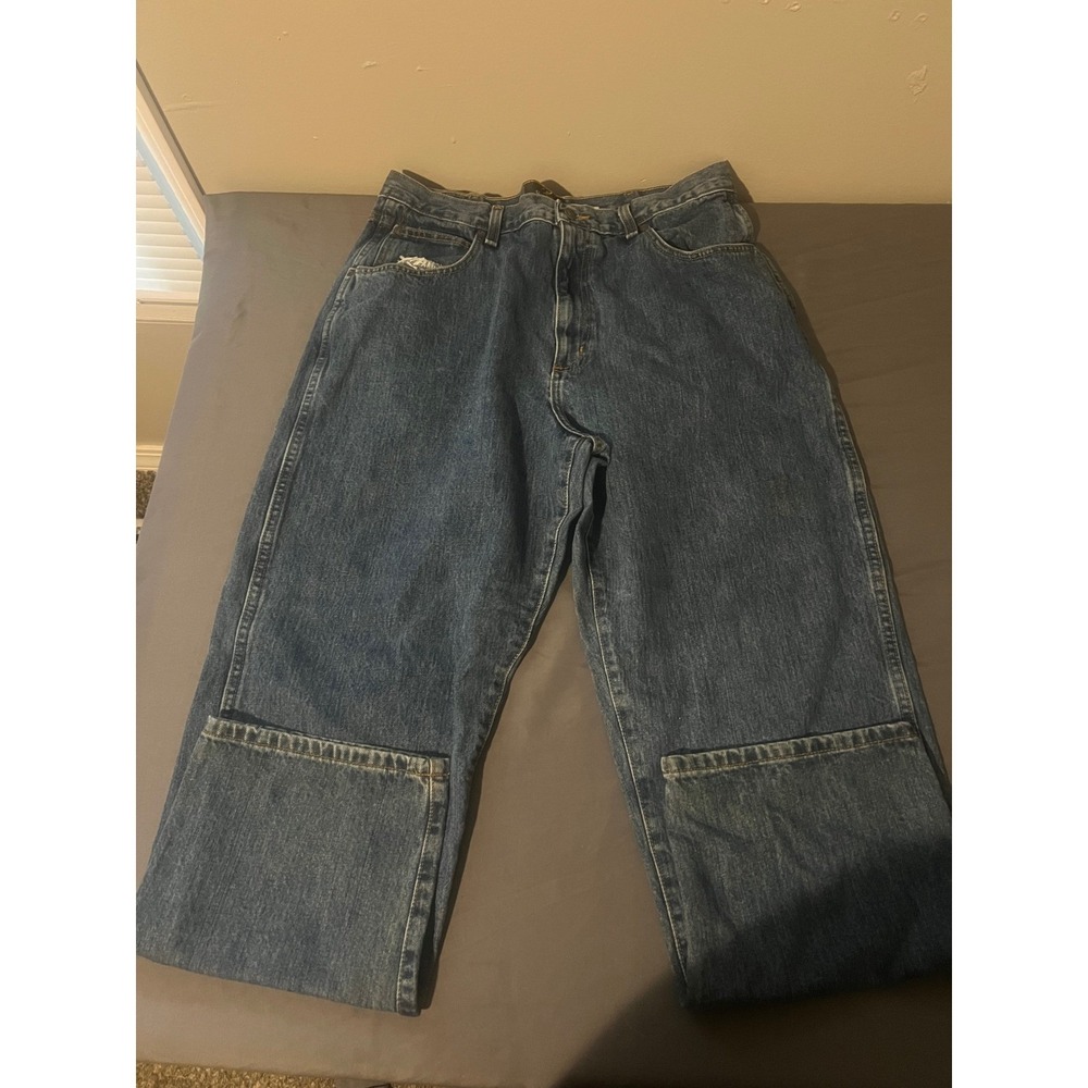 RedHead Mens Loose Fit Blue Denim Jeans Medium Wash 36x30 9047-S Workwear